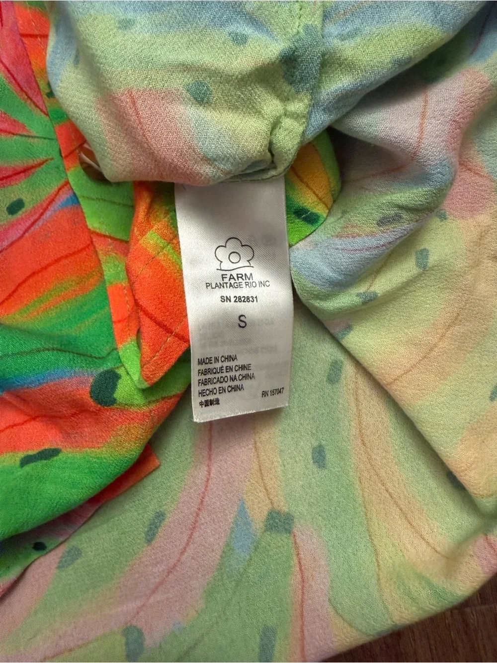 Farm Rio 100% rayon tropical short set size small